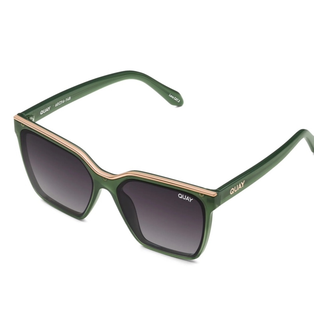 NWT Quay Australia LEVEL UP Sunglasses | Polarized Lens in Grounded Green